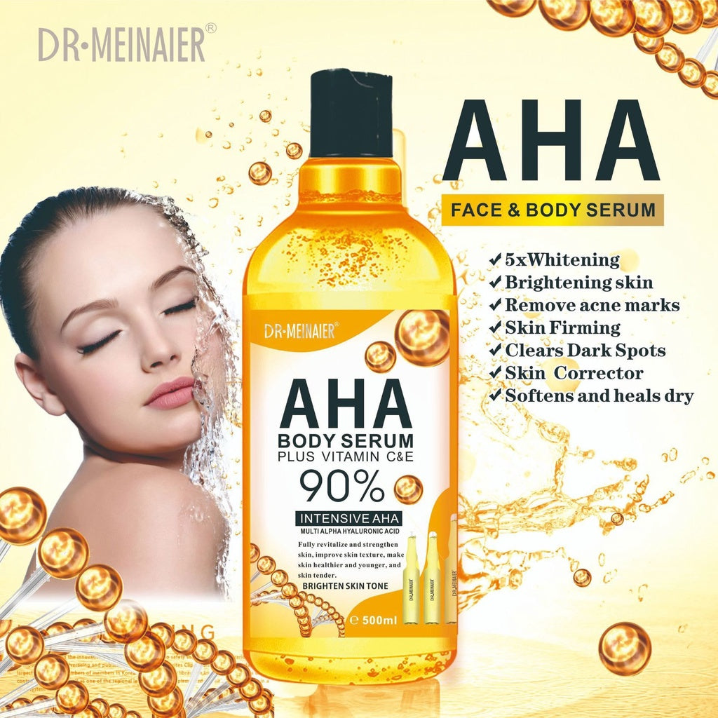 Genuine AHA body serum 500ml exfoliate skin whitening dead skin exfoliate reveal new skin whitening 90% serum whitening