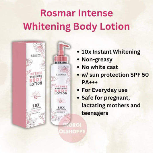 ROSMAR INTENSE WHITENING BODY LOTION SPF50 PA+++ 10X INSTANT WHITENING 250ML (SG READY STOCK)