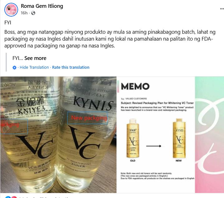 KYNIS new packaging of KNIYEA VC toner [legit] soothing toner a bundle of 2 for $25